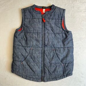 Tea Collection Blue Quilted Insulated Zip Up Vest Boy's Size Large